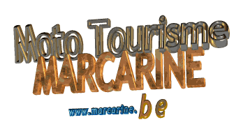 Marcarine logo animé moto tourisme, balades moto